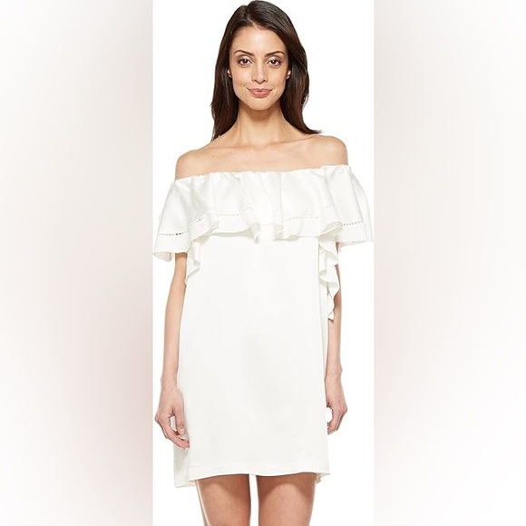 Rachel Zoe White Flutter Sleeve Mini Dress - Picture 1 of 8